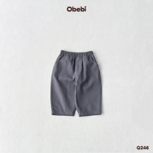 Q246 – Quần kaki trẻ em mùa hè mềm mại thêu túi Obebi