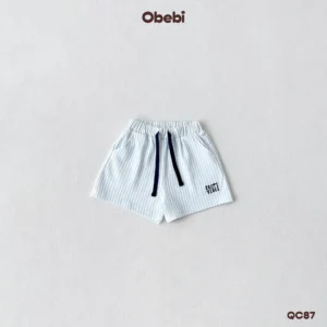 QC87 – Quần Đùi Trẻ Em Mùa Hè Kẻ Sọc Đi Biển Obebi