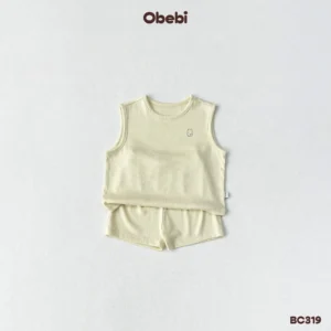BC319 – Bộ ba lỗ vải kháng khuẩn in gấu Obebi