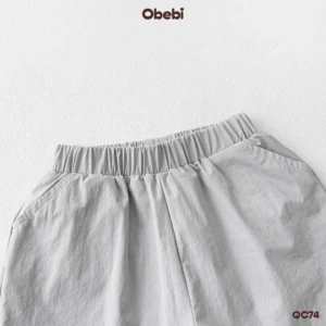 QC74 – Quần đùi trẻ em vải gió thêu hình ngôi sao Obebi