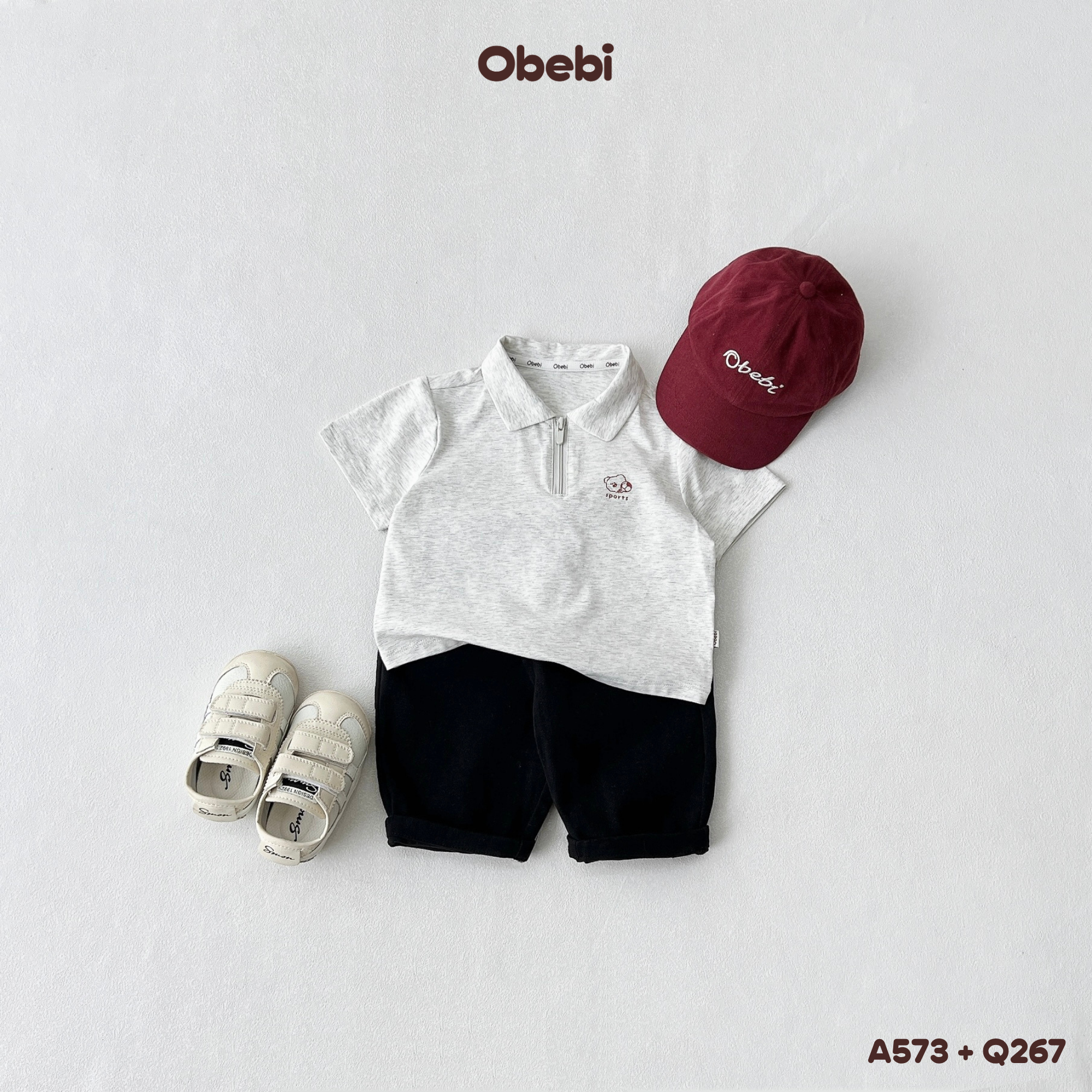 Q267 – Quần Kaki Trẻ Em Mùa Hè Basic Dễ Mặc Obebi