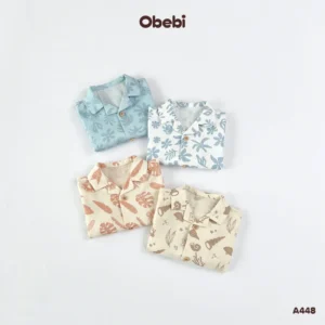 A448 – Áo Sơ Mi Họa Tiết Đi Biển Obebi
