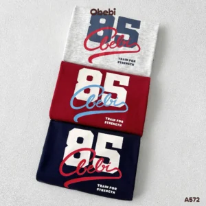 A572 – Áo Thun Cộc Tay Trẻ Em Mùa Hè In Chữ Số Obebi