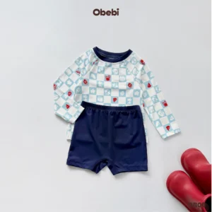 DB08 – Đồ bơi rời trẻ em mùa hè chống nắng họa tiết đáng yêu Obebi
