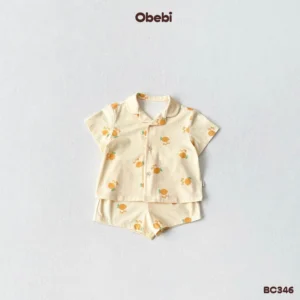 BC346 – Bộ Pyjama trẻ em họa tiết hoa quả mùa hè Obebi