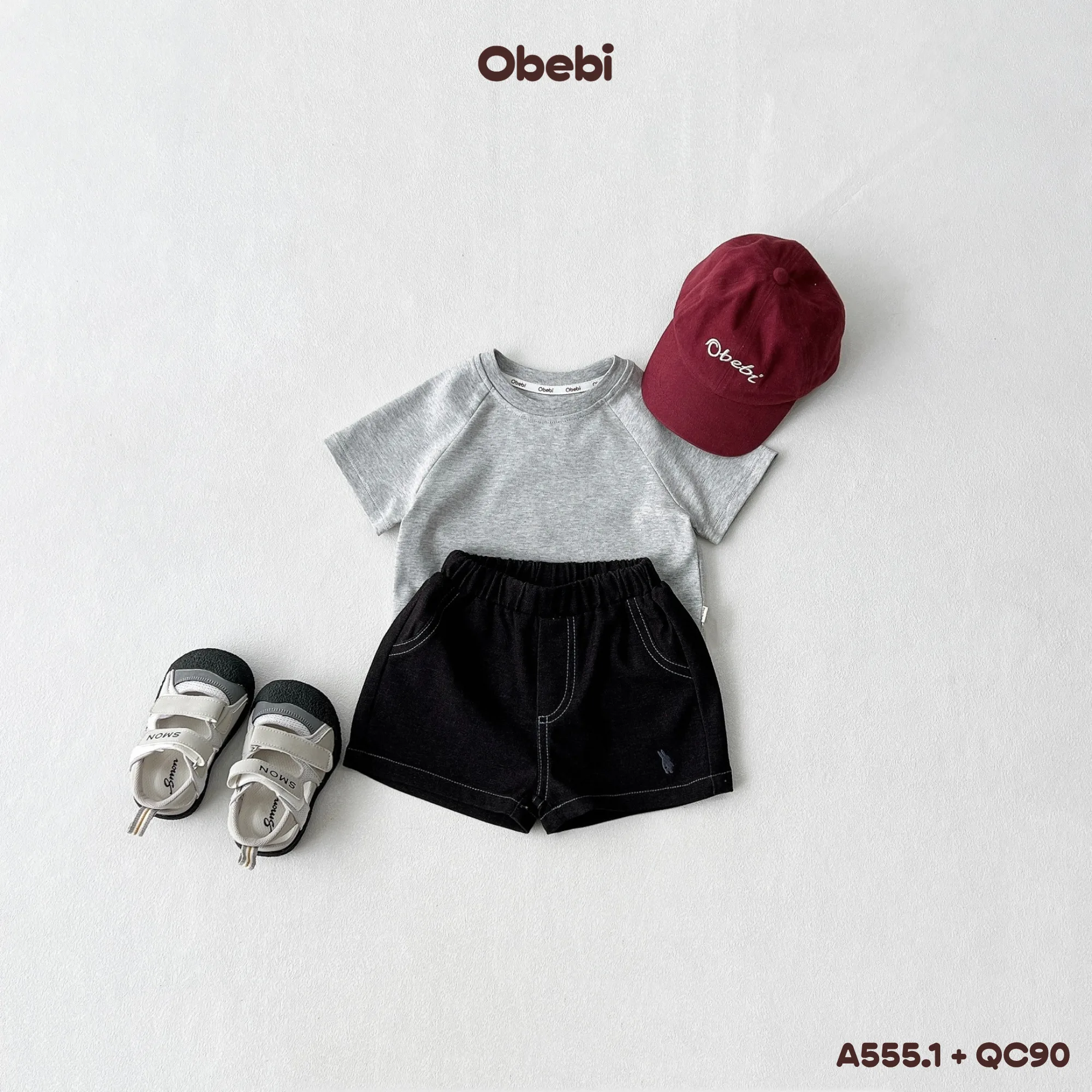 QC90 – Quần Jean Trẻ Em Mùa Hè Hình Thêu Con Thỏ Thương Hiệu Obebi