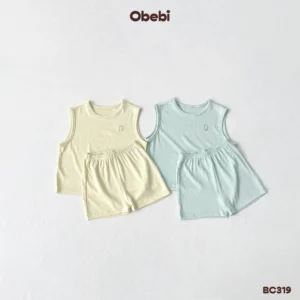 BC319 – Bộ ba lỗ vải kháng khuẩn in gấu Obebi