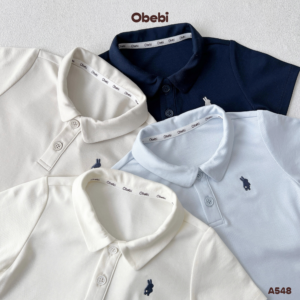 A548 – Áo Polo Trơn Cộc Tay Cho Bé Obebi