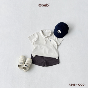 A548 – Áo Polo Trơn Cộc Tay Cho Bé Obebi