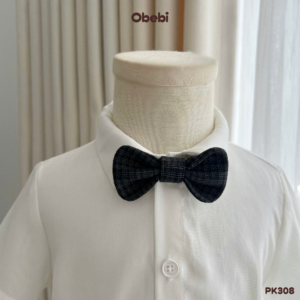 PK308 – Nơ Đeo Cổ Trẻ Em Màu Trơn Và Kẻ Cho Bé Có Dây Chun Điều Chỉnh Obebi