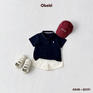 A548 – Áo Polo Trơn Cộc Tay Cho Bé Obebi