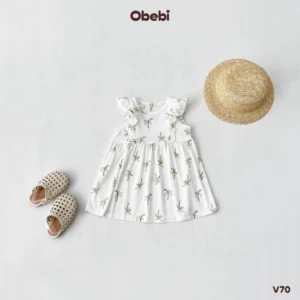 V70 – Váy Bé Gái Mùa Hè Vải Cotton Mềm Mịn Có Họa Tiết In Đặc Sắc Mùa Hè Obebi