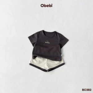 BC382 – Bộ cộc trẻ em mùa hè phối màu quần nổi bật Obebi