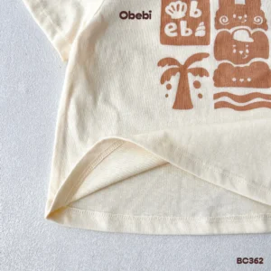 BC362 – Bộ cộc mùa hè trẻ em in họa tiết sóng biển đặc sắc Obebi