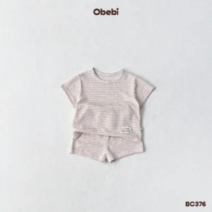 BC376 – Bộ cộc trẻ em mùa hè kẻ ngang Obebi