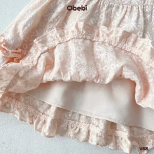 V68 – Váy hai dây babydoll bé gái mùa hè bèo nhún đáng yêu Obebi