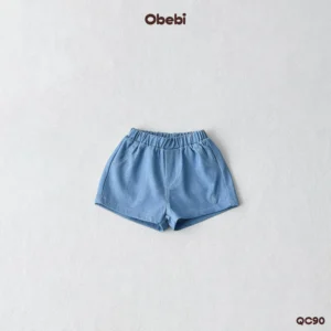 QC90 – Quần Jean Trẻ Em Mùa Hè Hình Thêu Con Thỏ Thương Hiệu Obebi