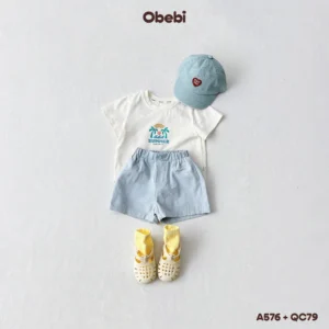 A576 – Áo thun trẻ em thiên đường mùa hè xanh mát Obebi