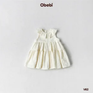 V62 – Váy ba lỗ Bé Gái cổ bèo hoa nhí Dễ Thương Obebi