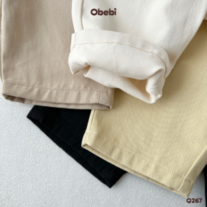 Q267 – Quần Kaki Trẻ Em Mùa Hè Basic Dễ Mặc Obebi