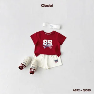 A572 – Áo Thun Cộc Tay Trẻ Em Mùa Hè In Chữ Số Obebi