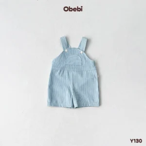 Y130 – Yếm Jean trẻ em mùa hè họa tiết kẻ thời trang Obebi