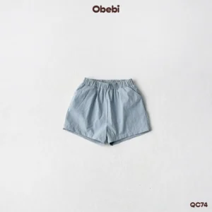 QC74 – Quần đùi trẻ em vải gió thêu hình ngôi sao Obebi