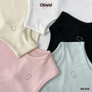 BC319 – Bộ ba lỗ vải kháng khuẩn in gấu Obebi