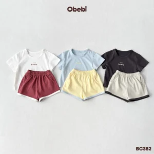 BC382 – Bộ cộc trẻ em mùa hè phối màu quần nổi bật Obebi