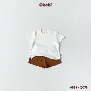 QC75 – Set 2 quần đùi đính mác in nhỏ xinh Obebi