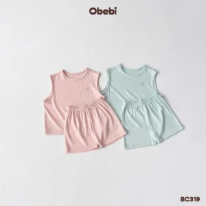 BC319 – Bộ ba lỗ vải kháng khuẩn in gấu Obebi