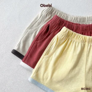 BC382 – Bộ cộc trẻ em mùa hè phối màu quần nổi bật Obebi