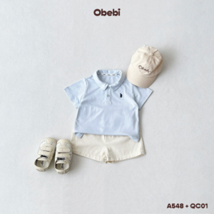 A548 – Áo Polo Trơn Cộc Tay Cho Bé Obebi
