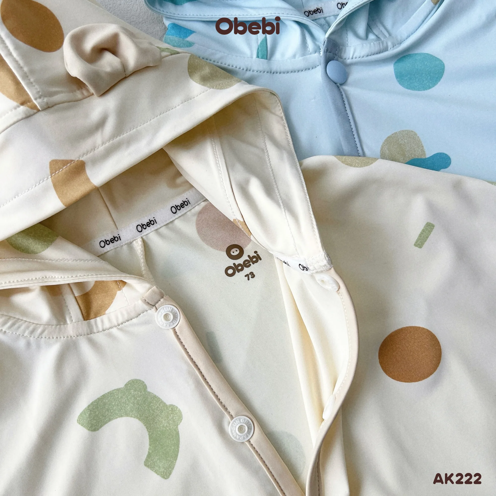 AK222 – Áo Khoác Chống Nắng Trẻ Em Vải Thun Cao Cấp Chống Tia UV Họa Tiết Đáng Yêu Mùa Hè Obebi
