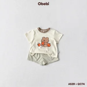 QC74 – Quần đùi trẻ em vải gió thêu hình ngôi sao Obebi