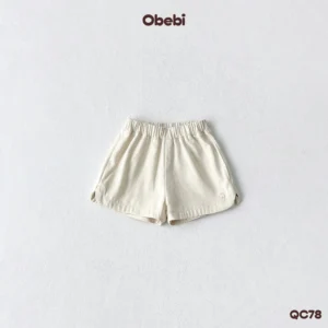 QC78 – Quần đùi kaki hình thêu bóng đèn sáng tạo từ nhân vật Obebi