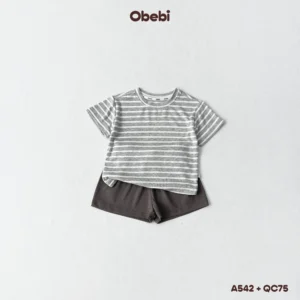QC75 – Set 2 quần đùi đính mác in nhỏ xinh Obebi