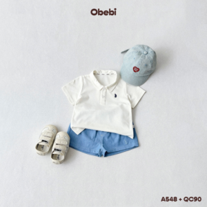 A548 – Áo Polo Trơn Cộc Tay Cho Bé Obebi