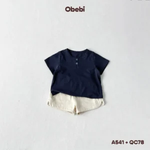 QC78 – Quần đùi kaki hình thêu bóng đèn sáng tạo từ nhân vật Obebi