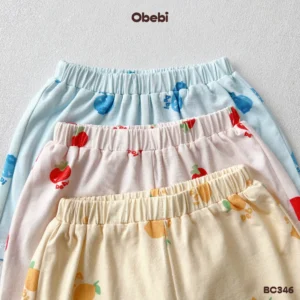 BC346 – Bộ Pyjama trẻ em họa tiết hoa quả mùa hè Obebi
