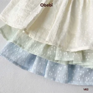 V62 – Váy ba lỗ Bé Gái cổ bèo hoa nhí Dễ Thương Obebi