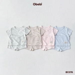 BC376 – Bộ cộc trẻ em mùa hè kẻ ngang Obebi