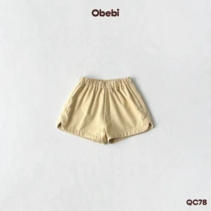 QC78 – Quần đùi kaki hình thêu bóng đèn sáng tạo từ nhân vật Obebi