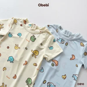 DB10 – Đồ Bơi liền Trẻ Em Mùa Hè Chống Nắng Họa Tiết Biển Obebi