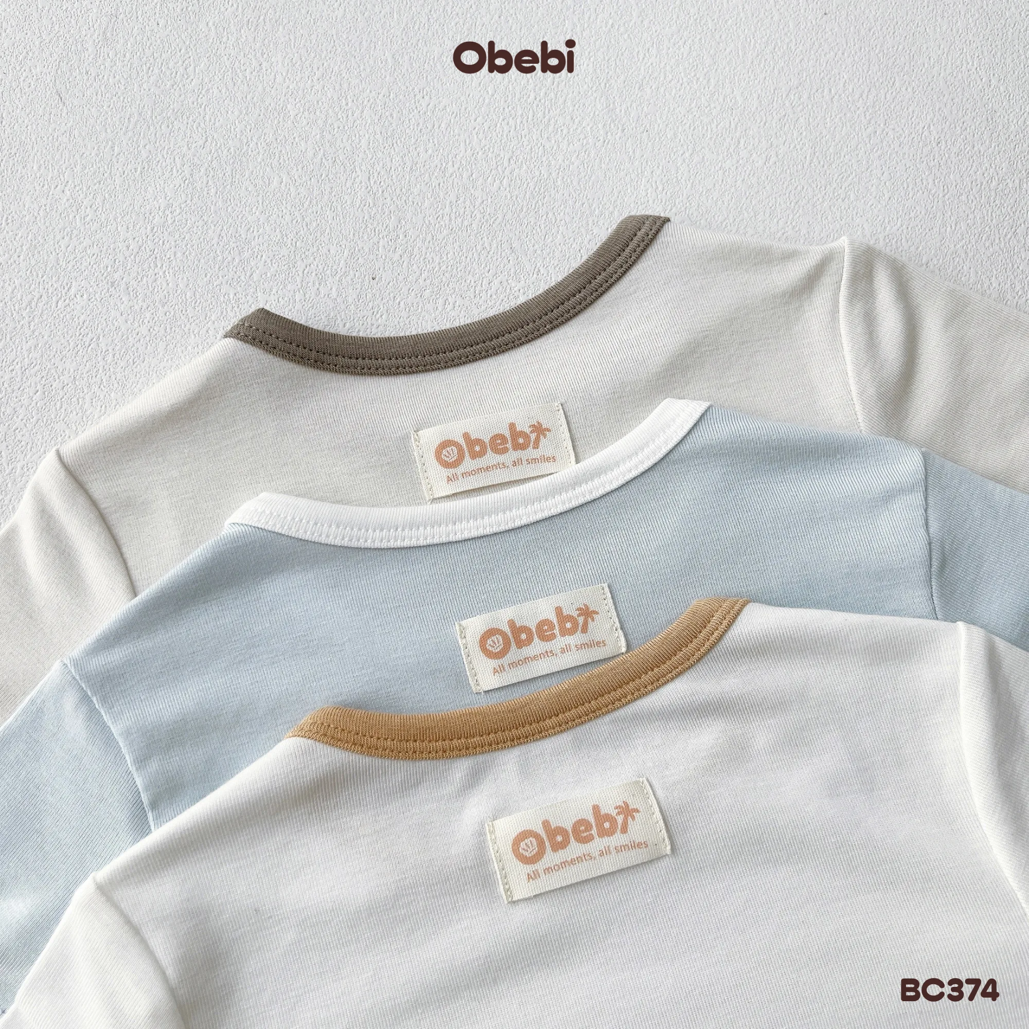 BC374 – Bộ cộc trẻ em mùa hè mặc nhà vải rayon mát mẻ Obebi