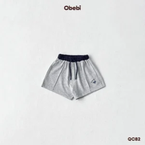 QC82 – Quần Sooc đùi vải cotton in hình cá heo vui nhộn mùa hè Obebi