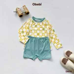 DB08 – Đồ bơi rời trẻ em mùa hè chống nắng họa tiết đáng yêu Obebi