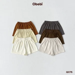 QC75 – Set 2 quần đùi đính mác in nhỏ xinh Obebi