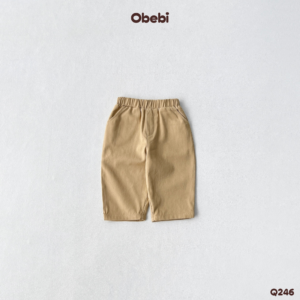 Q246 – Quần kaki trẻ em mùa hè mềm mại thêu túi Obebi