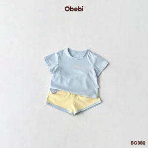 BC382 – Bộ cộc trẻ em mùa hè phối màu quần nổi bật Obebi
